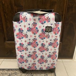 NWT DISNEY MINNIE MOUSE FLORAL SMALL 20’ CARRY ON TRAVEL LUGGAGE